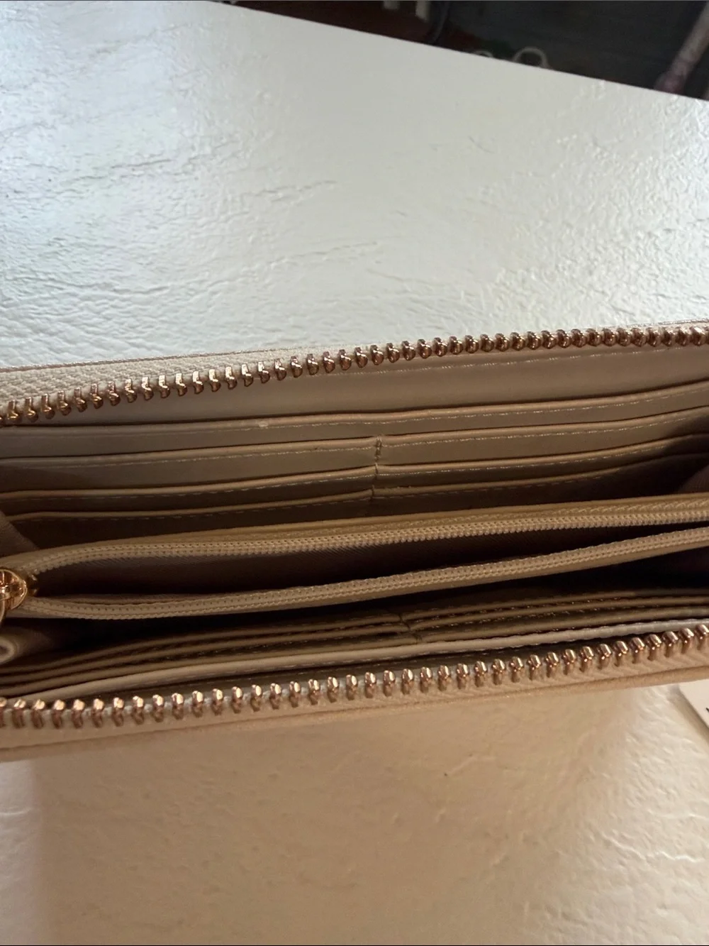 Lauren Conrad Neutral Laser-Cut Leather Zip Wallet - Women
